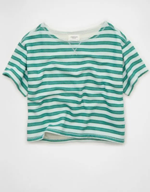 AE Off-the-Shoulder Short-Sleeve Sweatshirt