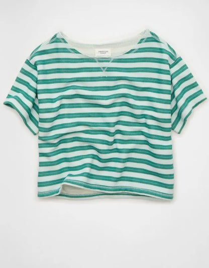 AE Off-the-Shoulder Short-Sleeve Sweatshirt