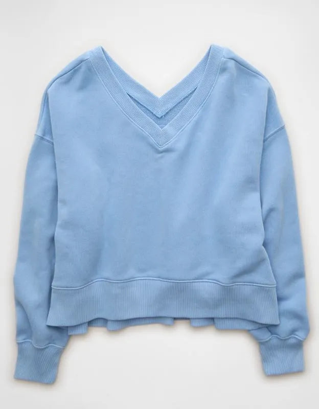 AE Cropped V-Neck Sweatshirt