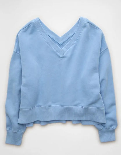 AE Cropped V-Neck Sweatshirt