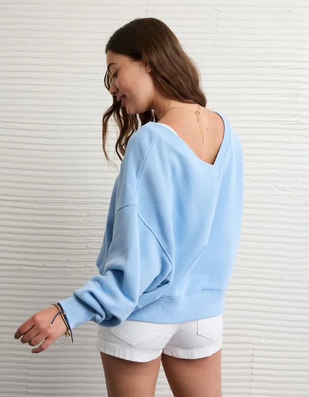 AE Cropped V-Neck Sweatshirt