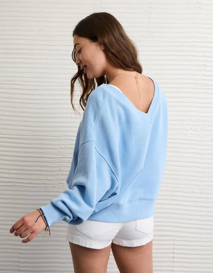 AE Cropped V-Neck Sweatshirt
