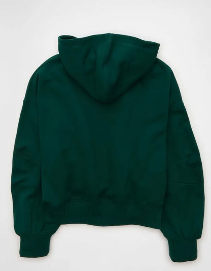 AE Everyday Luxe Balloon-Sleeve Full-Zip Sweatshirt