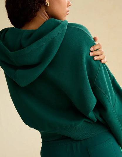 AE Everyday Luxe Balloon-Sleeve Full-Zip Sweatshirt