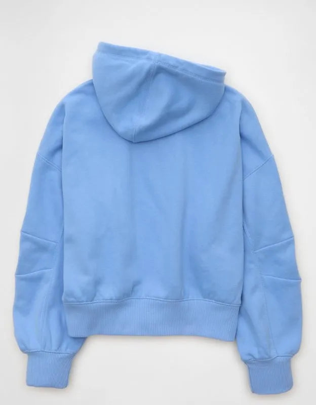 AE Everyday Luxe Balloon-Sleeve Full-Zip Sweatshirt