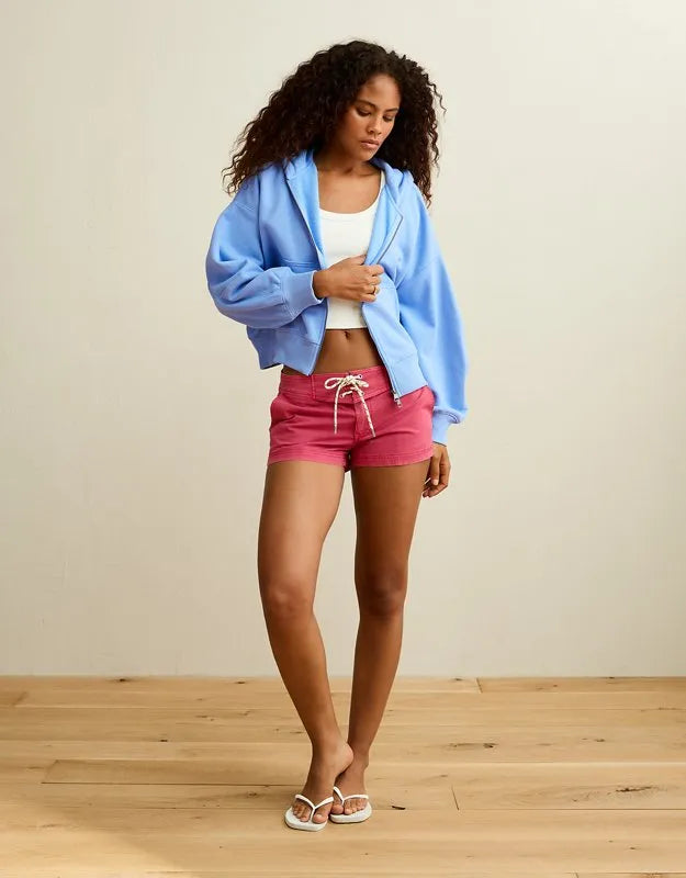 AE Everyday Luxe Balloon-Sleeve Full-Zip Sweatshirt