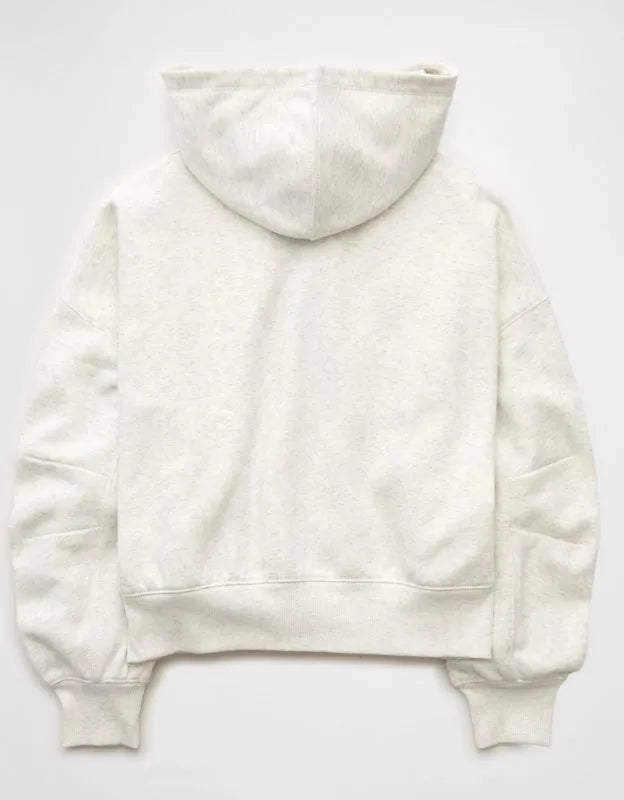 AE Everyday Luxe Balloon-Sleeve Full-Zip Sweatshirt