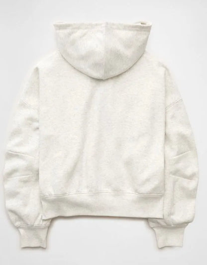 AE Everyday Luxe Balloon-Sleeve Full-Zip Sweatshirt
