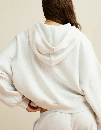 AE Everyday Luxe Balloon-Sleeve Full-Zip Sweatshirt