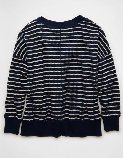 AE Big Hug V-Neck Waffle Sweatshirt