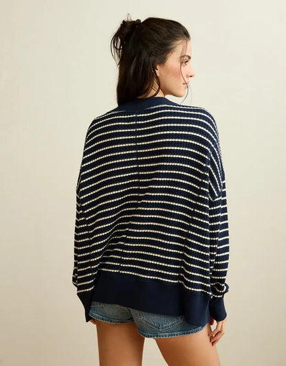 AE Big Hug V-Neck Waffle Sweatshirt