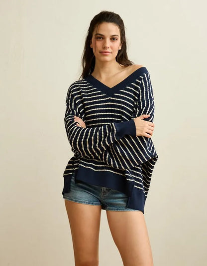 AE Big Hug V-Neck Waffle Sweatshirt