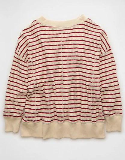 AE Big Hug V-Neck Waffle Sweatshirt