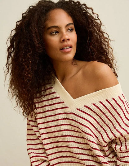 AE Big Hug V-Neck Waffle Sweatshirt