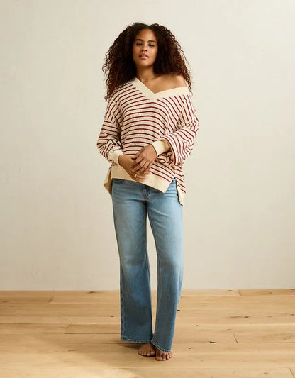 AE Big Hug V-Neck Waffle Sweatshirt