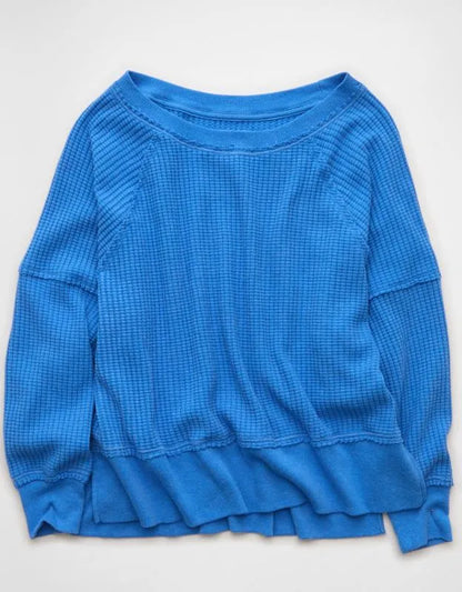 AE Big Hug Off-the-Shoulder Waffle Sweatshirt