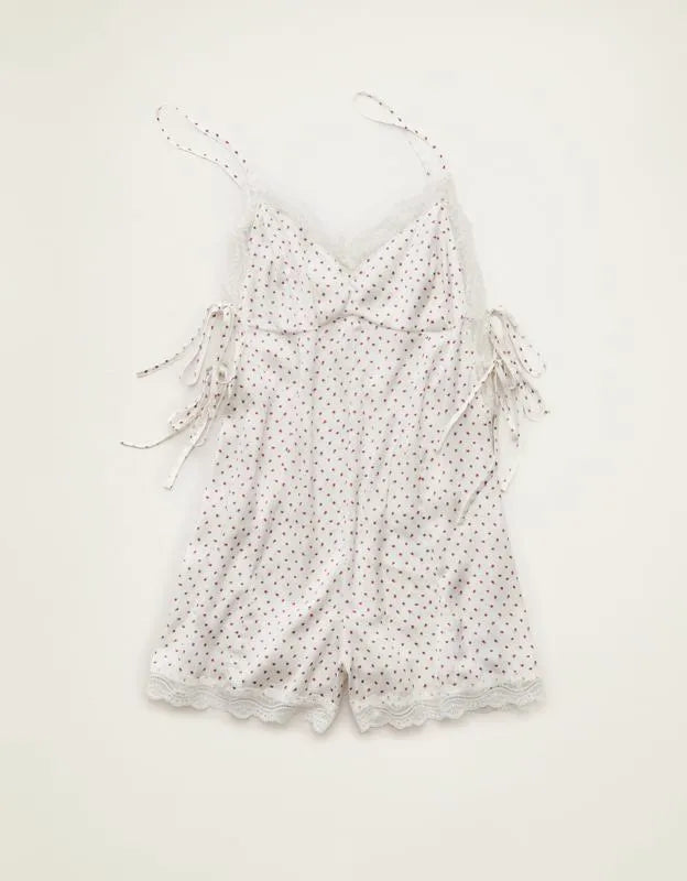 AE Satin Lace Lounge Romper