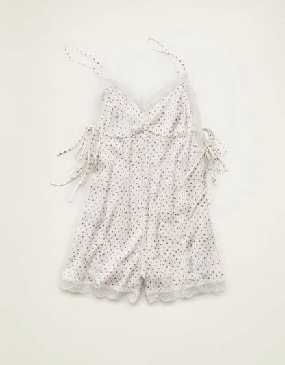AE Satin Lace Lounge Romper