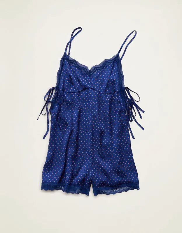 AE Satin Lace Lounge Romper