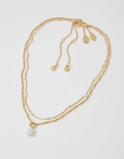 Aerie Twist Chain Pearl Necklace