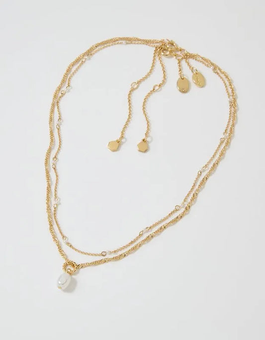 Aerie Twist Chain Pearl Necklace