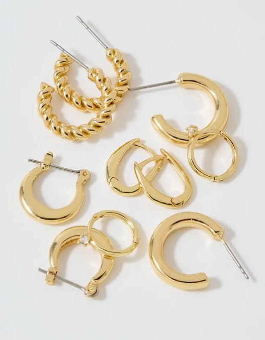Aerie Basic Hoop Earrings 5-Pack