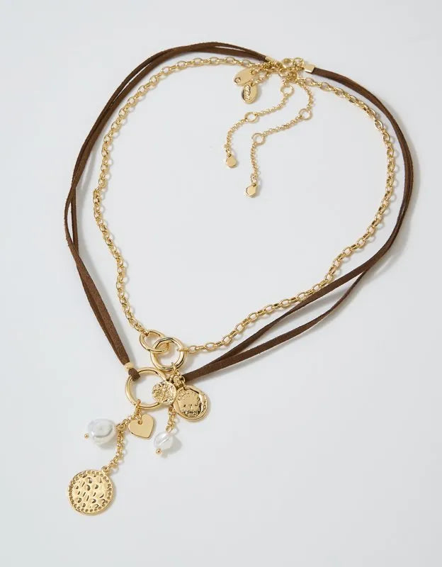 Aerie Suede Festival Charm Necklace Pack