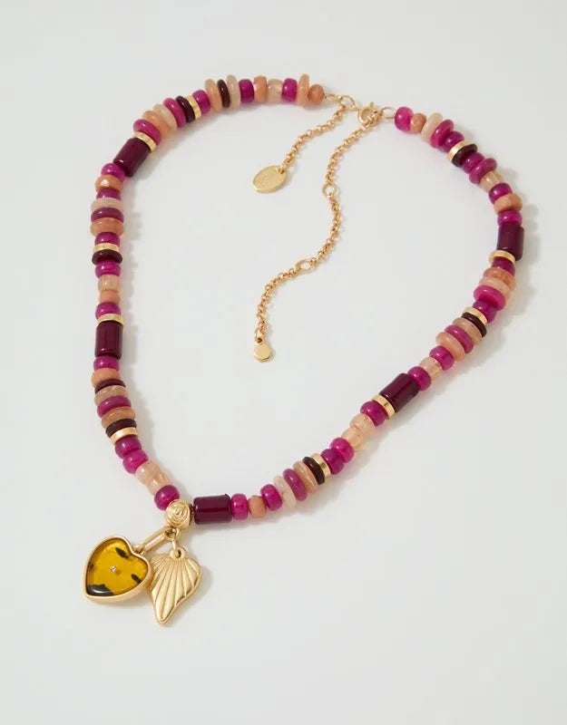 Aerie Chunky Beaded Charm Necklace