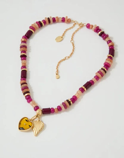 Aerie Chunky Beaded Charm Necklace