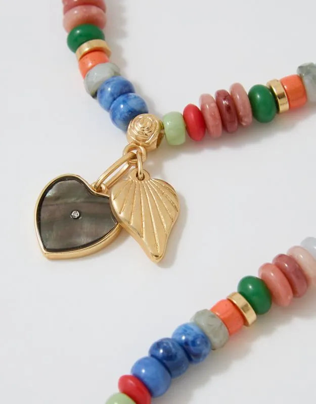 Aerie Chunky Beaded Charm Necklace