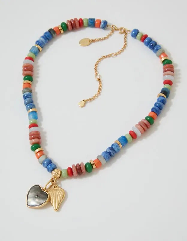 Aerie Chunky Beaded Charm Necklace
