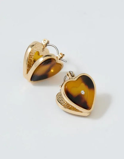 Aerie Resin Heart Huggie Earrings
