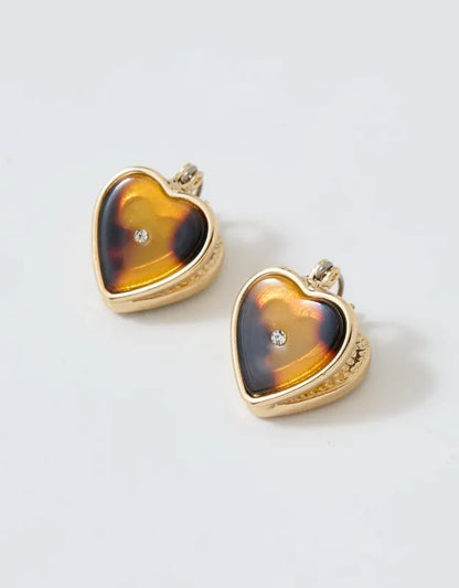Aerie Resin Heart Huggie Earrings