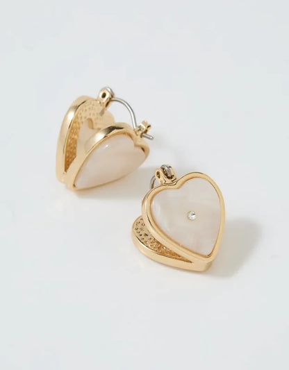 Aerie Resin Heart Huggie Earrings