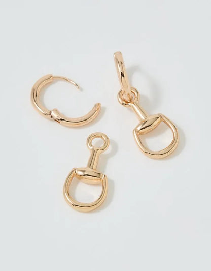 Aerie Horsebit Hoop Earrings