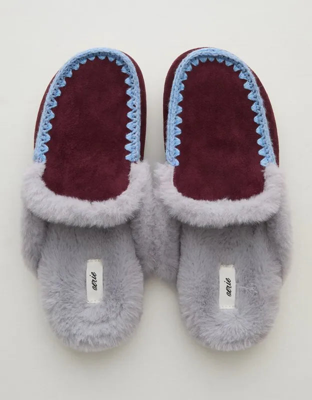 Aerie Contrast Stitch Slippers