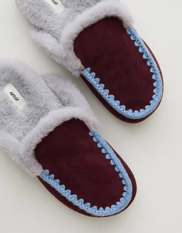 Aerie Contrast Stitch Slippers