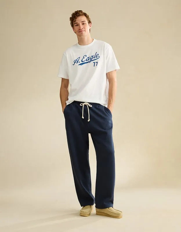 AE Laidback Luxe Heavyweight Open-Hem Sweatpant