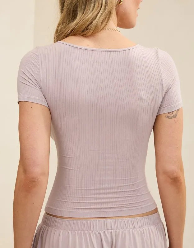 Superchill Modal Rib Short Sleeve Scoop T-Shirt