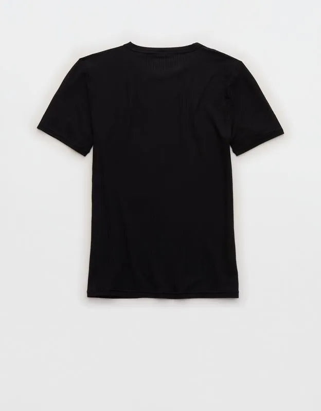 OVERSLEPT by Aerie Modal Rib Short Sleeve Crew T-shirt