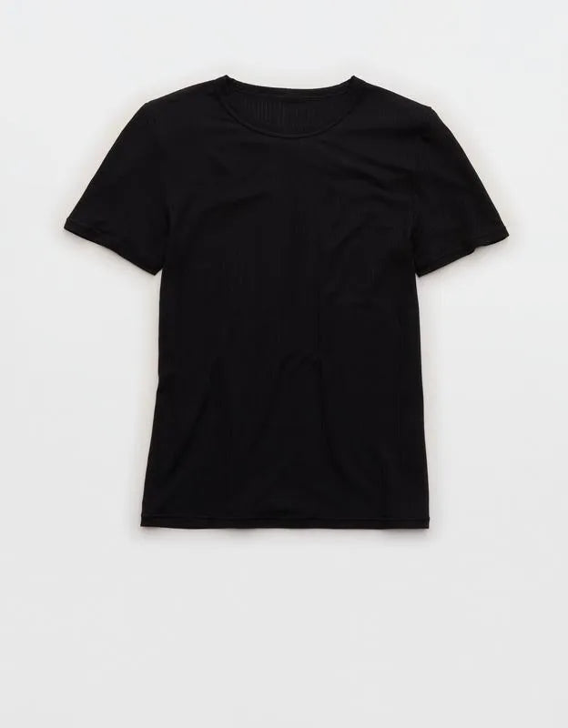OVERSLEPT by Aerie Modal Rib Short Sleeve Crew T-shirt