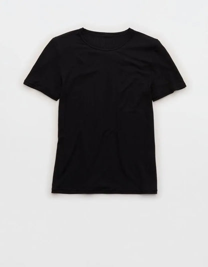 OVERSLEPT by Aerie Modal Rib Short Sleeve Crew T-shirt