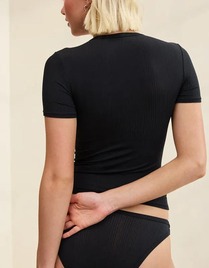OVERSLEPT by Aerie Modal Rib Short Sleeve Crew T-shirt