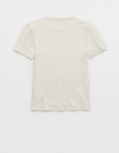 OVERSLEPT by Aerie Modal Rib Short Sleeve Crew T-shirt