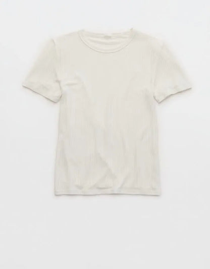OVERSLEPT by Aerie Modal Rib Short Sleeve Crew T-shirt