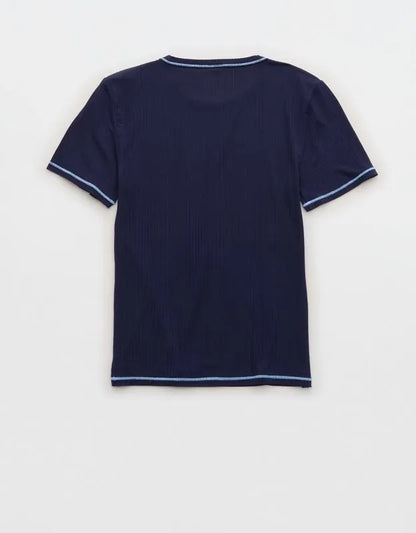 OVERSLEPT by Aerie Modal Rib Short Sleeve Crew T-shirt