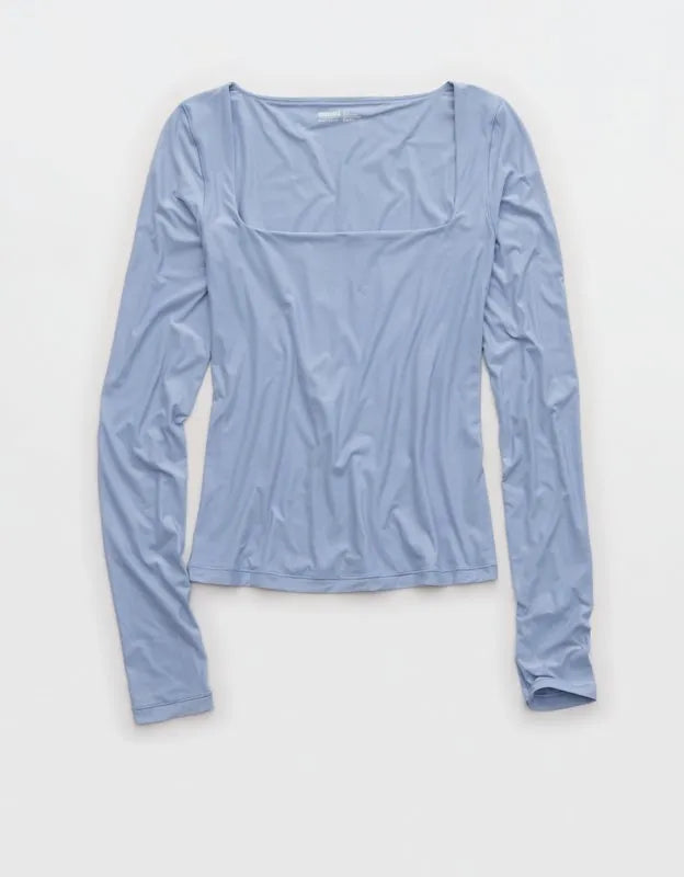 SMOOTHEZ Square Neck Long Sleeve T-Shirt
