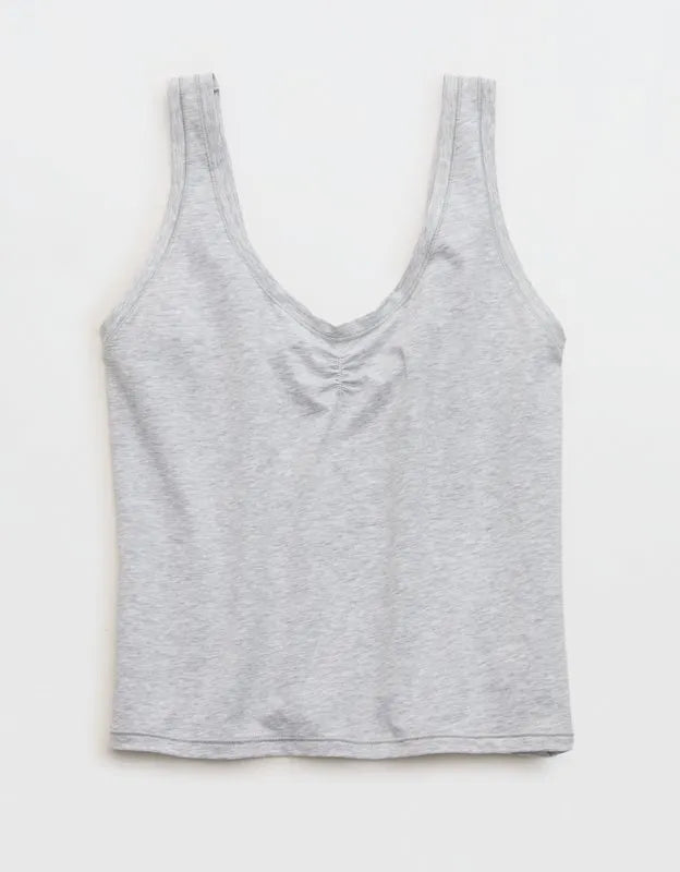 SMOOTHEZ Cotton Blend Ruched Tank Top