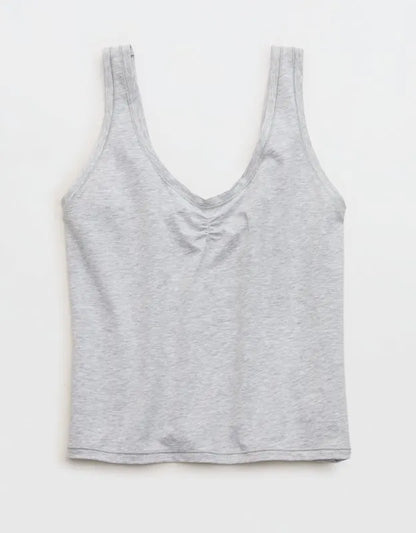 SMOOTHEZ Cotton Blend Ruched Tank Top