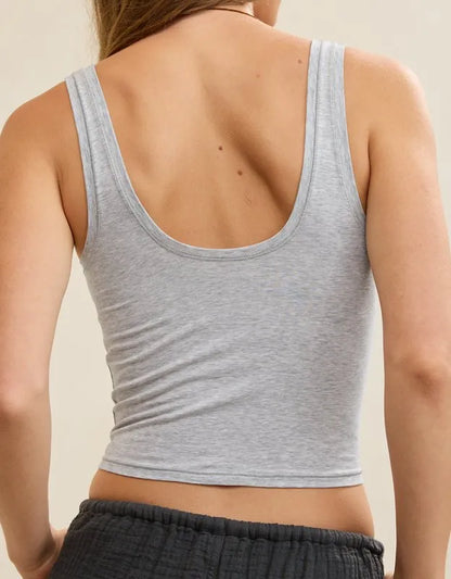 SMOOTHEZ Cotton Blend Ruched Tank Top